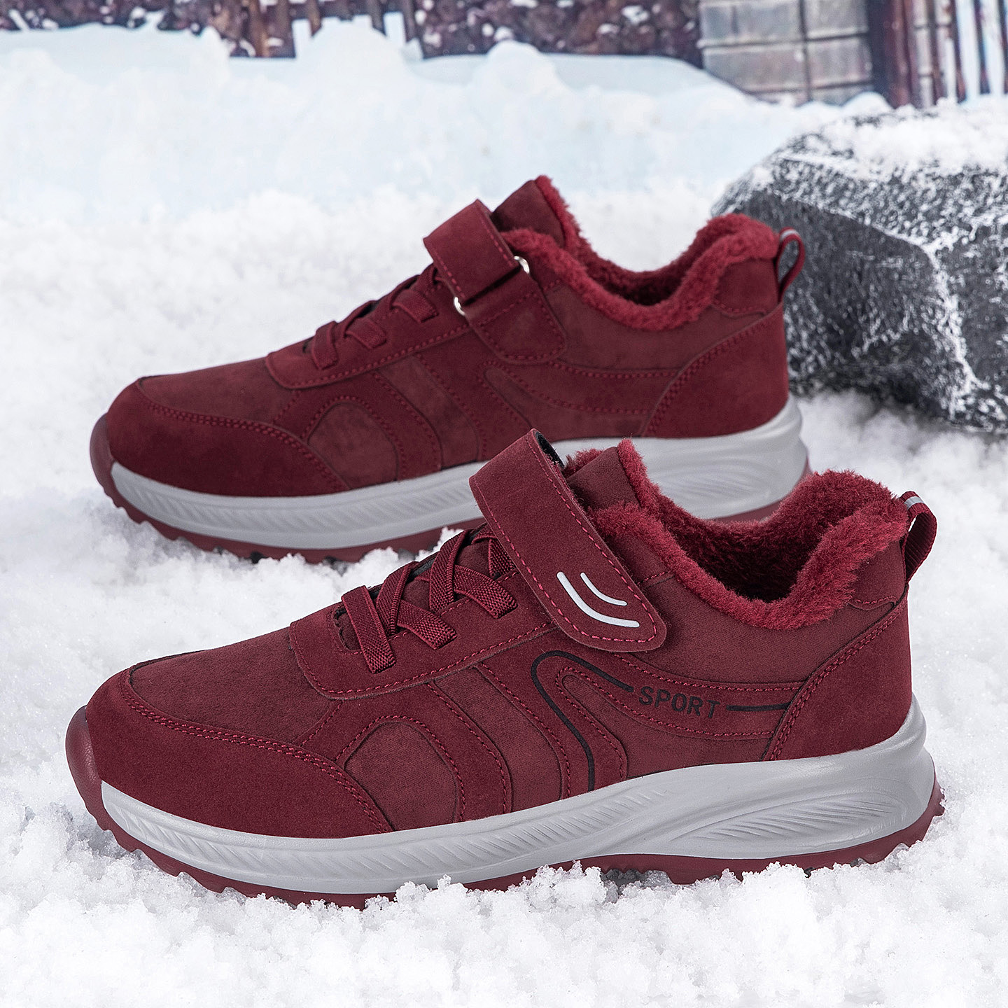 加绒保暖棉鞋中老年妈妈鞋老人鞋冬季健步鞋运动鞋女鞋